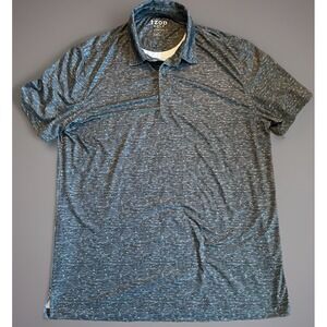 Izod Golf Men's Polo Shirt Black White Spot Pattern Logo Performance Large JBHS